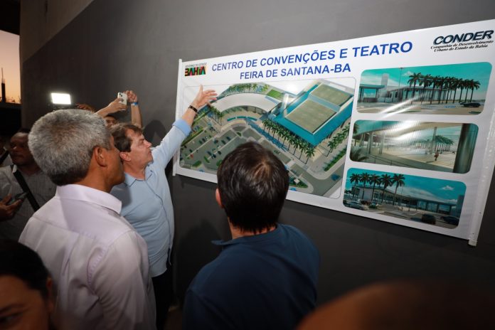 Obras do novo centro de convenções e teatro de Feira de Santana são iniciadas; investimento do Estado é de R$ 56 milhões