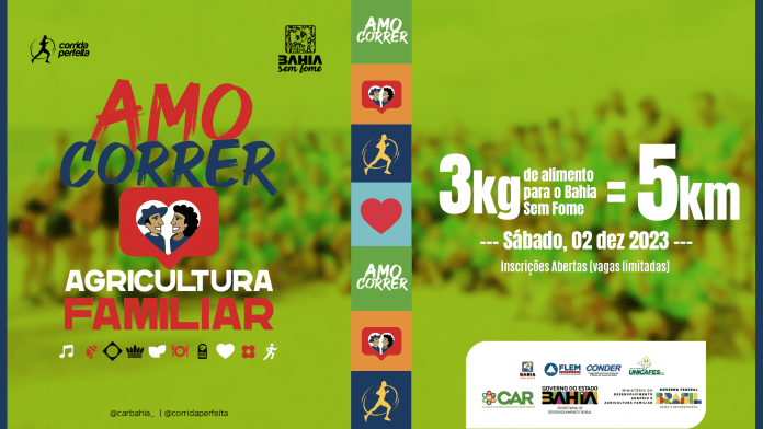 Inscrições abertas para a Corrida Amo Correr de divulgação da Feira da Agricultura Familiar