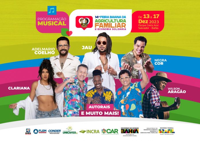 Feira Baiana da Agricultura Familiar vai reunir grandes atrações da música brasileira