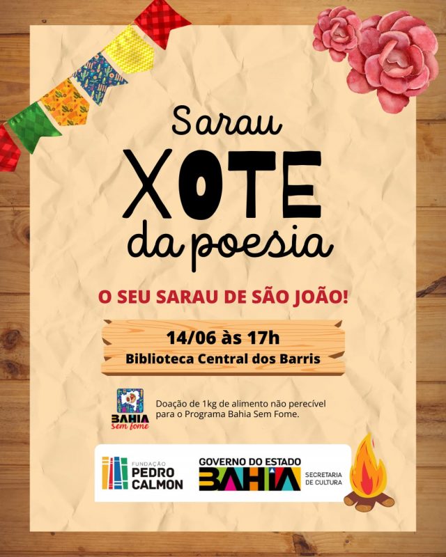 Biblioteca Central do Estado da Bahia recebe o Sarau Xote da Poesia