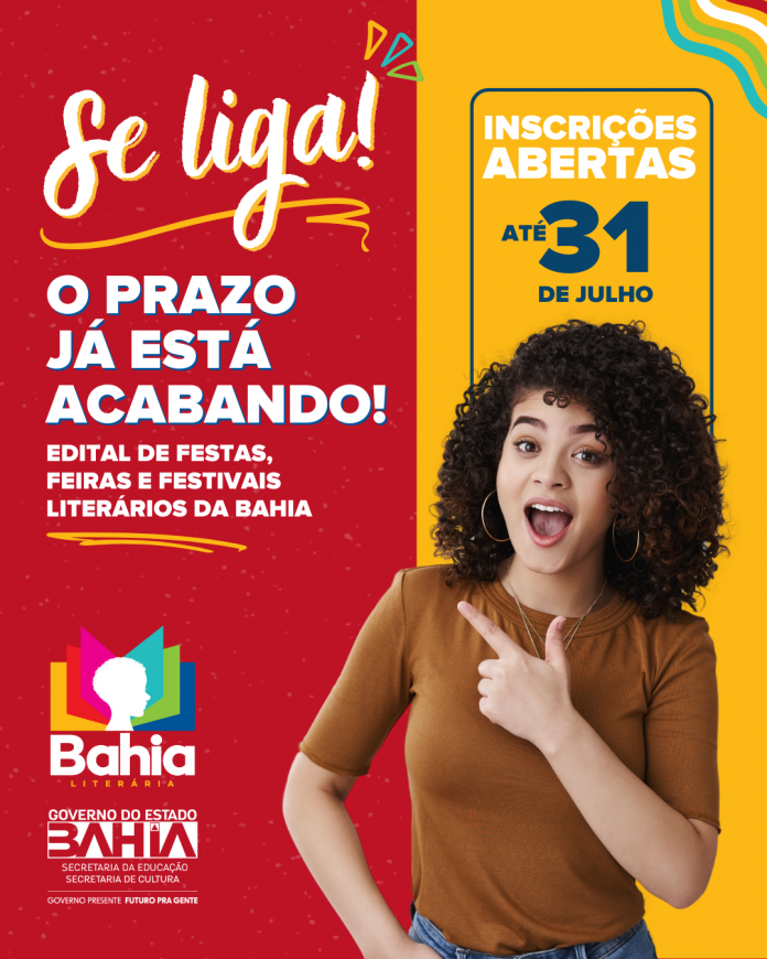 Prazo para inscrições no Edital de Apoio às Festas, Feiras e Festivais Literários na Bahia encerra nesta quarta (31)