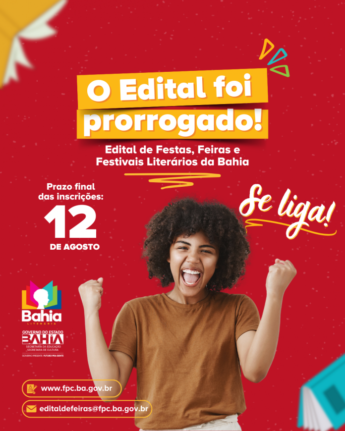 Governo prorroga edital de apoio às festas, feiras e festivais literários; confira o novo prazo