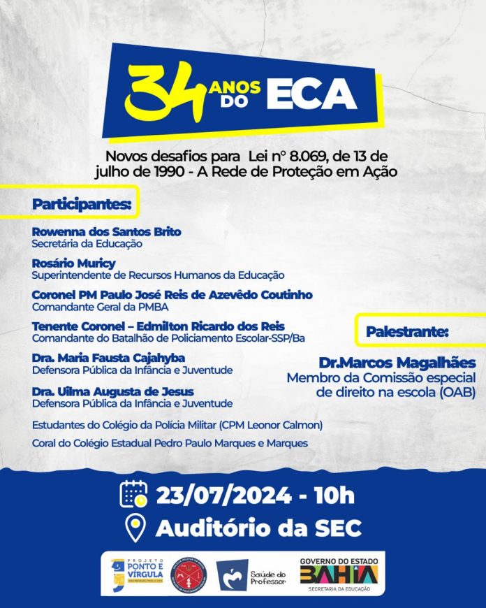 SEC promove palestra para celebrar 34 anos do Estatuto da Criança e do Adolescente