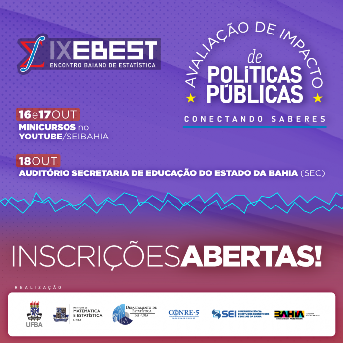 Estão abertas as inscrições para o IX Encontro Baiano de Estatística