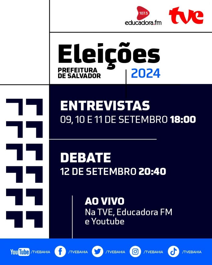 Debate e entrevistas com candidatos à prefeitura de Salvador acontecem na TVE e Educadora FM